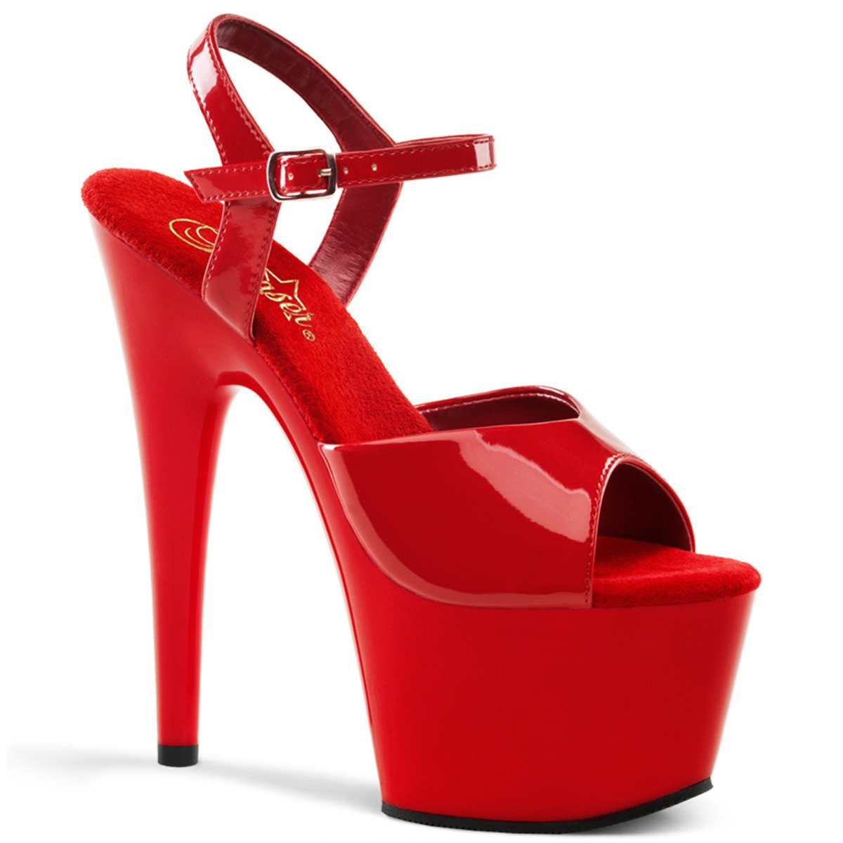 Pleaser Adore-709 R/M - Shiny Red High-Platform Sandals