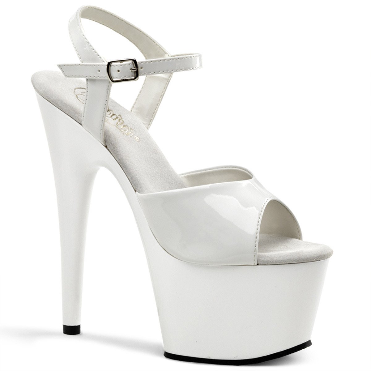 Pleaser Adore-709 W/M - Shiny White High-Platform Sandals