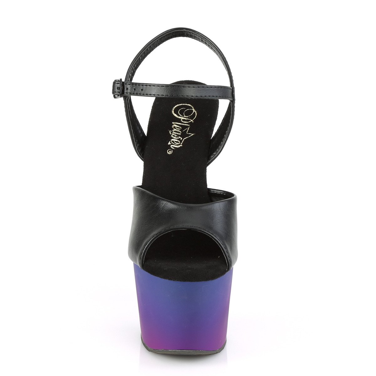 Pleaser Adore-709BP BPU/BLU-PP - Black High-Platform Sandals
