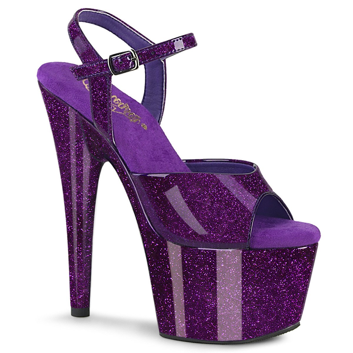 Pleaser Adore-709GP PPG/M - Shiny Violet High-Platform Sandals