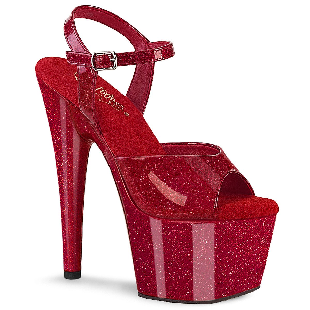 Pleaser Adore-709GP RYRG/M - Shiny Red High-Platform Sandals