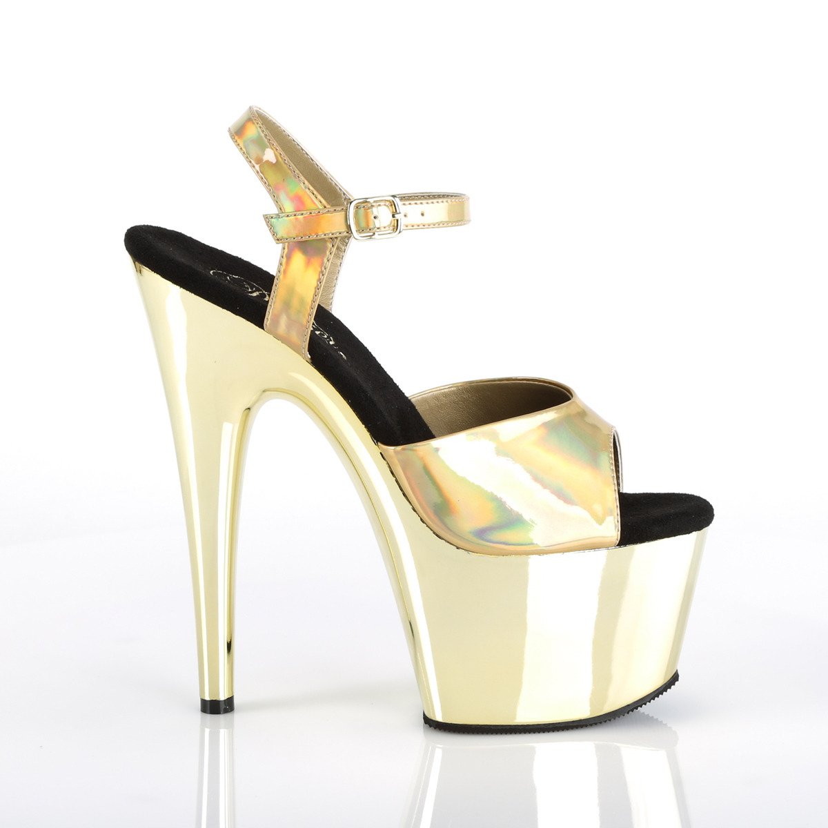 Pleaser Adore-709HGCH GHG/GCH - Shiny Gold High-Platform Sandals