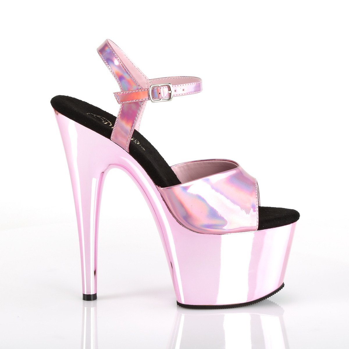 Pleaser Adore-709HGCH BPHG/BPCH - Shiny Pink High-Platform Sandals