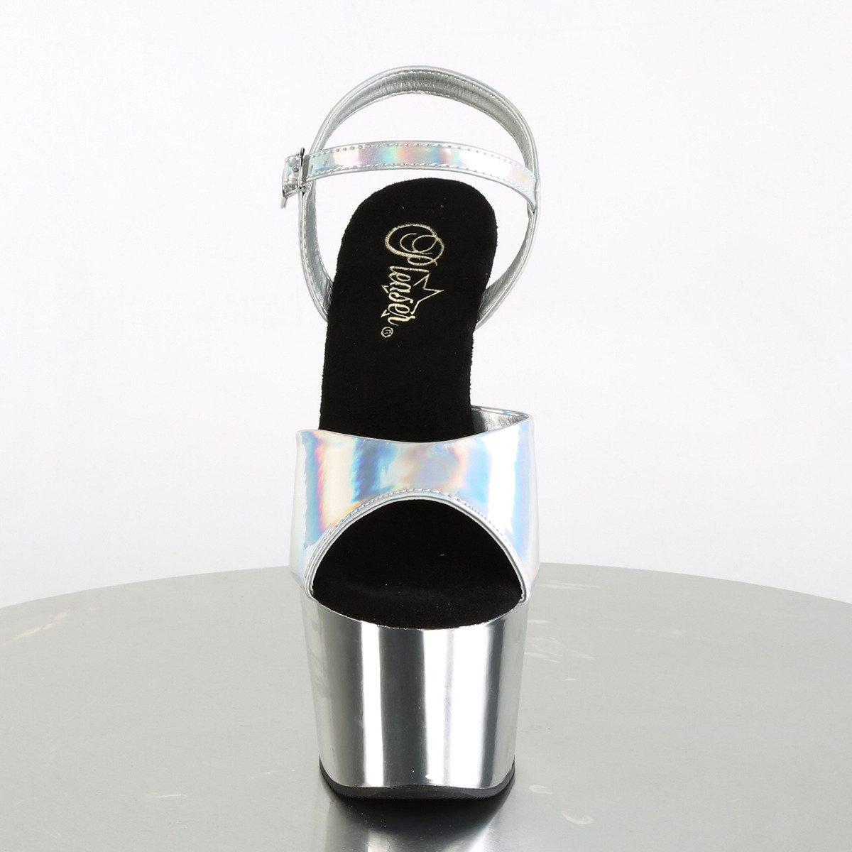 Pleaser Adore-709HGCH SHG/SCH - Shiny Silver High-Platform Sandals