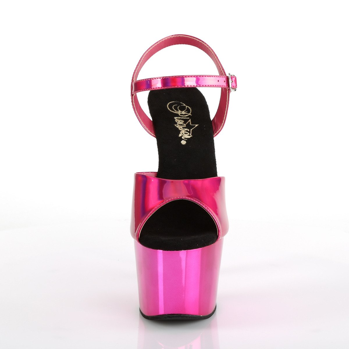 Pleaser Adore-709HGCH HPHG/HPCH - Shiny Pink High-Platform Sandals