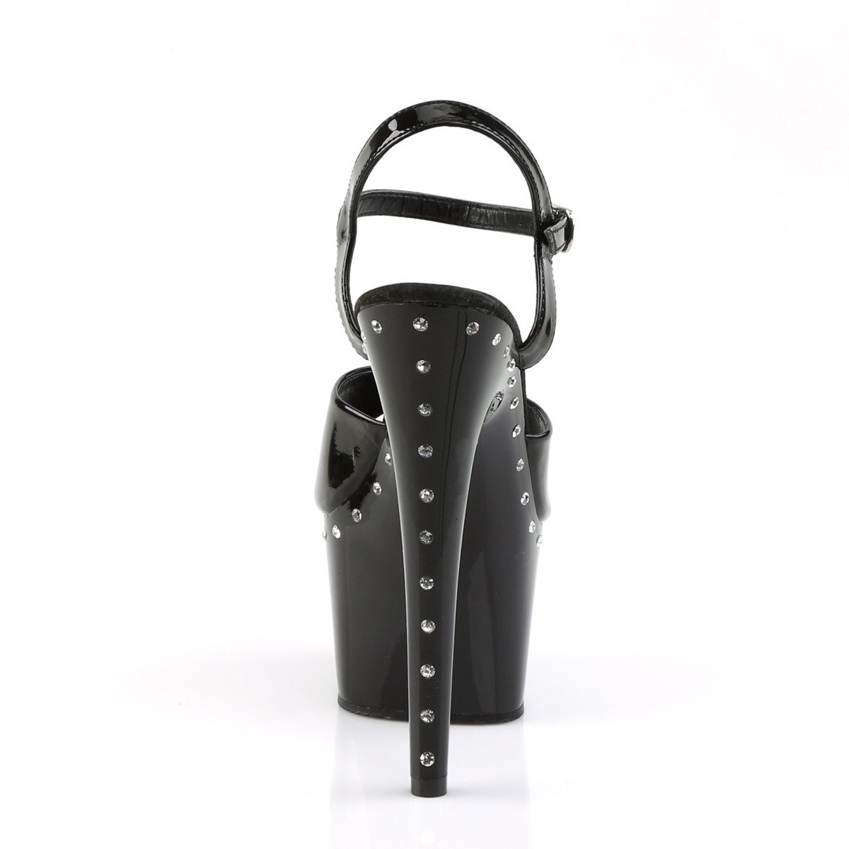 Pleaser Adore-709LS B/M - Shiny Black High-Platform Sandals