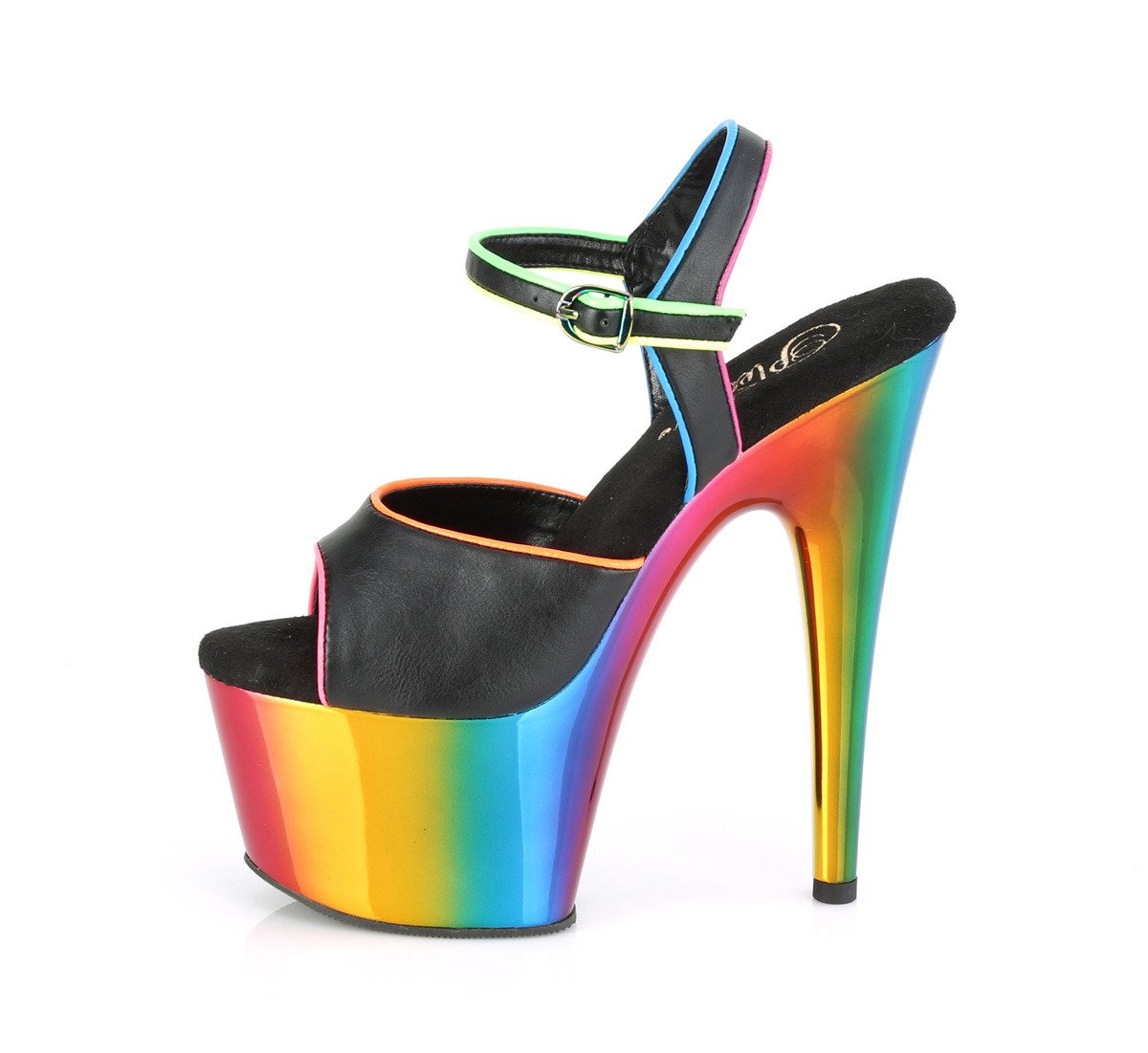 Pleaser Adore-709RC-02 BPU/RBWCH - Black High-Platform Sandals