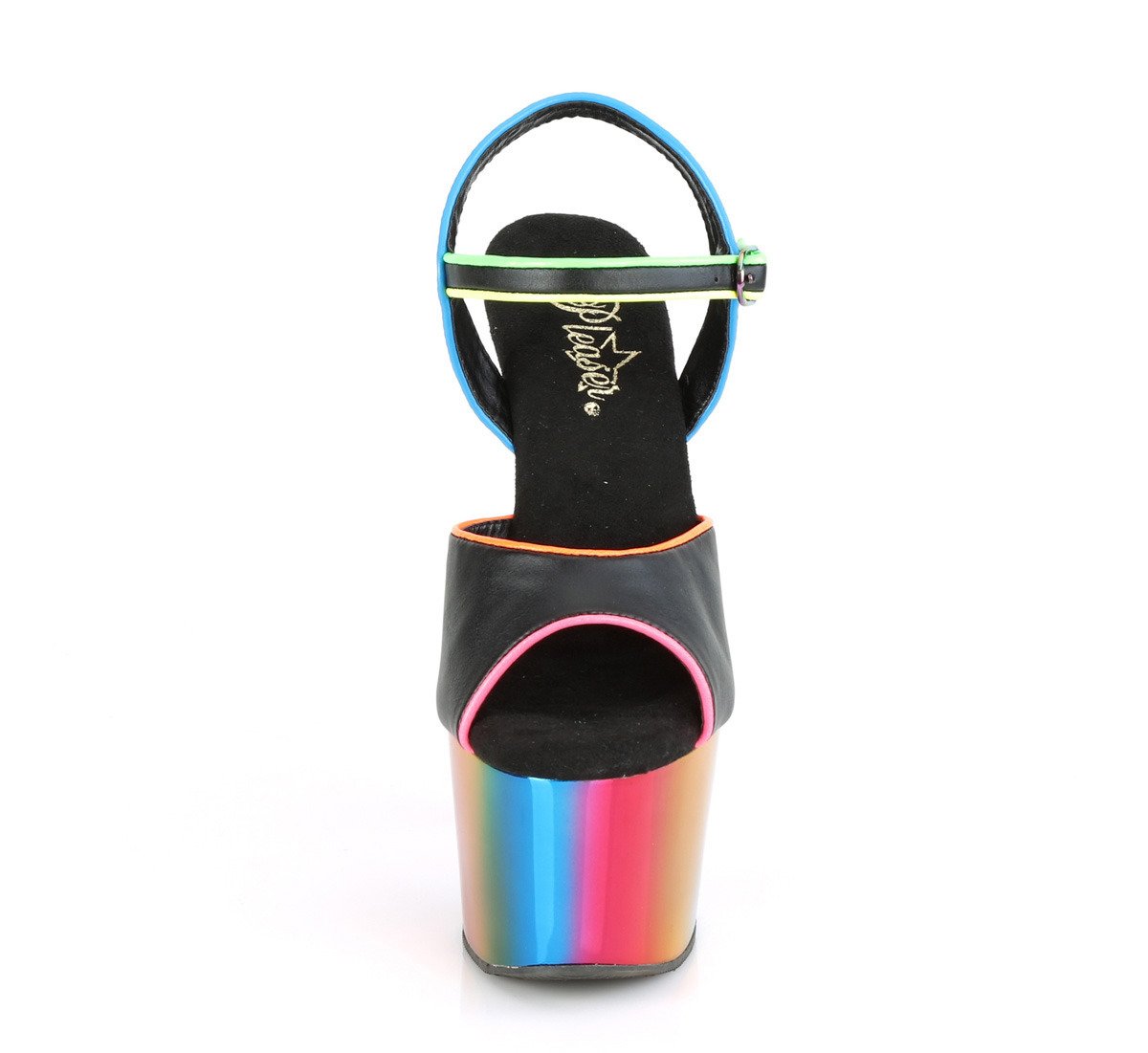 Pleaser Adore-709RC-02 BPU/RBWCH - Black High-Platform Sandals