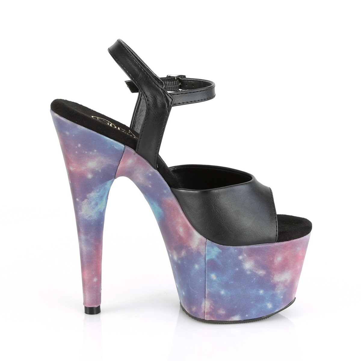 Pleaser Adore-709REFL BPU/PP-BL - Black High-Platform Sandals