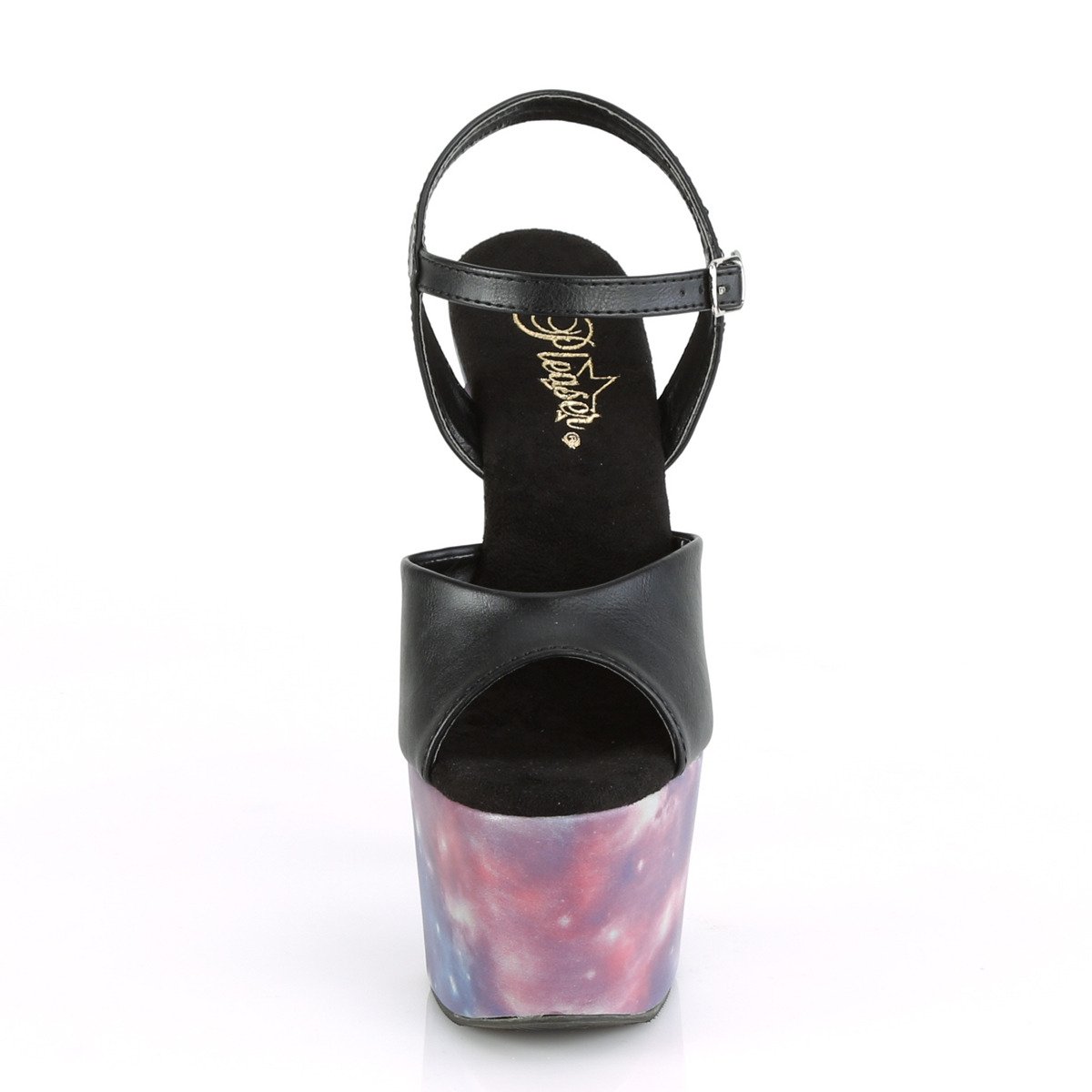 Pleaser Adore-709REFL BPU/PP-BL - Black High-Platform Sandals