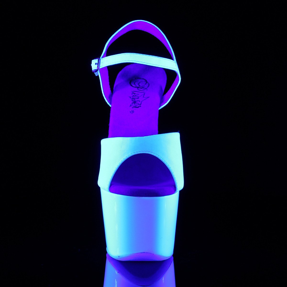 Pleaser Adore-709UV WSA/NW - White Uv Reactive High-Platform Sandals