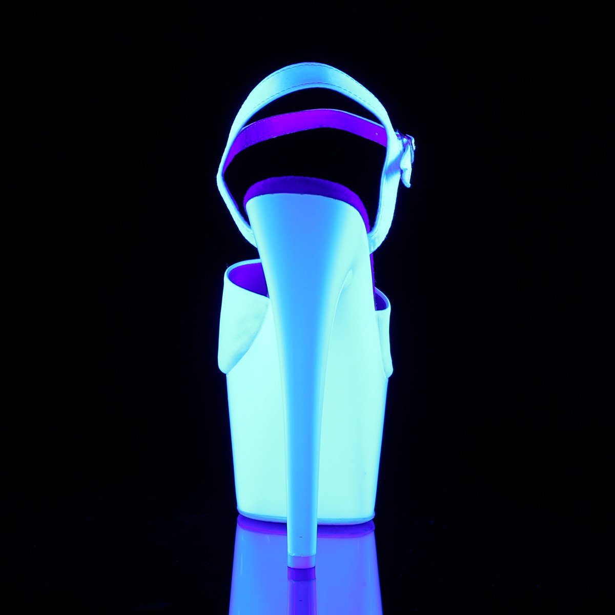 Pleaser Adore-709UV WSA/NW - White Uv Reactive High-Platform Sandals