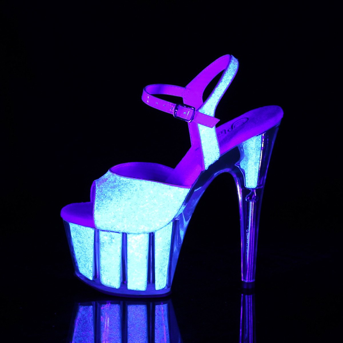 Pleaser Adore-710UVG NOPG/M - Pink Uv Reactive High-Platform Sandals