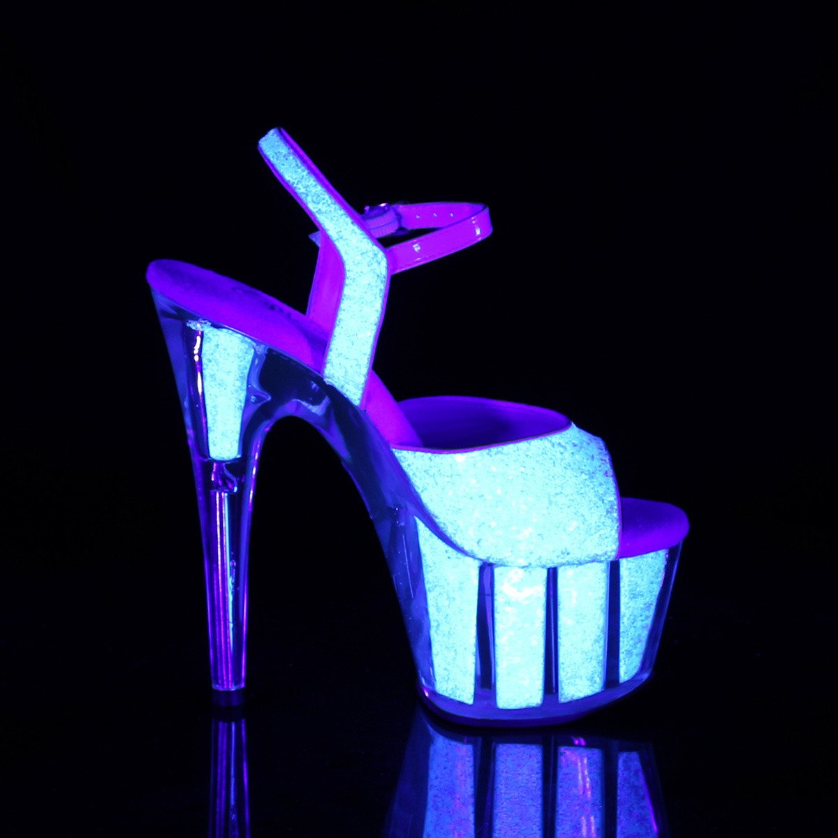Pleaser Adore-710UVG NOPG/M - Pink Uv Reactive High-Platform Sandals