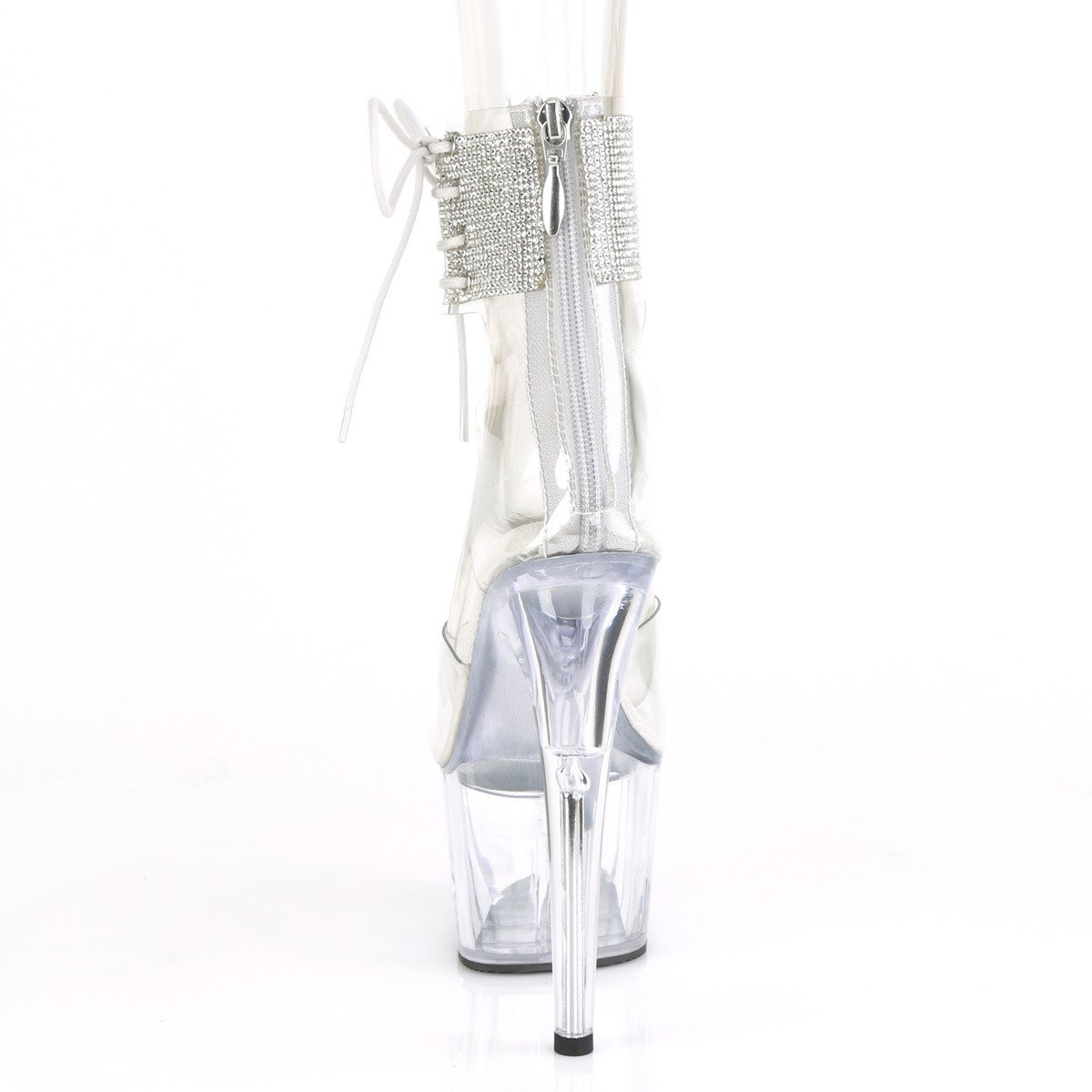 Pleaser Adore-724RS C/M - Clear High-Platform Ankle Strap Heels