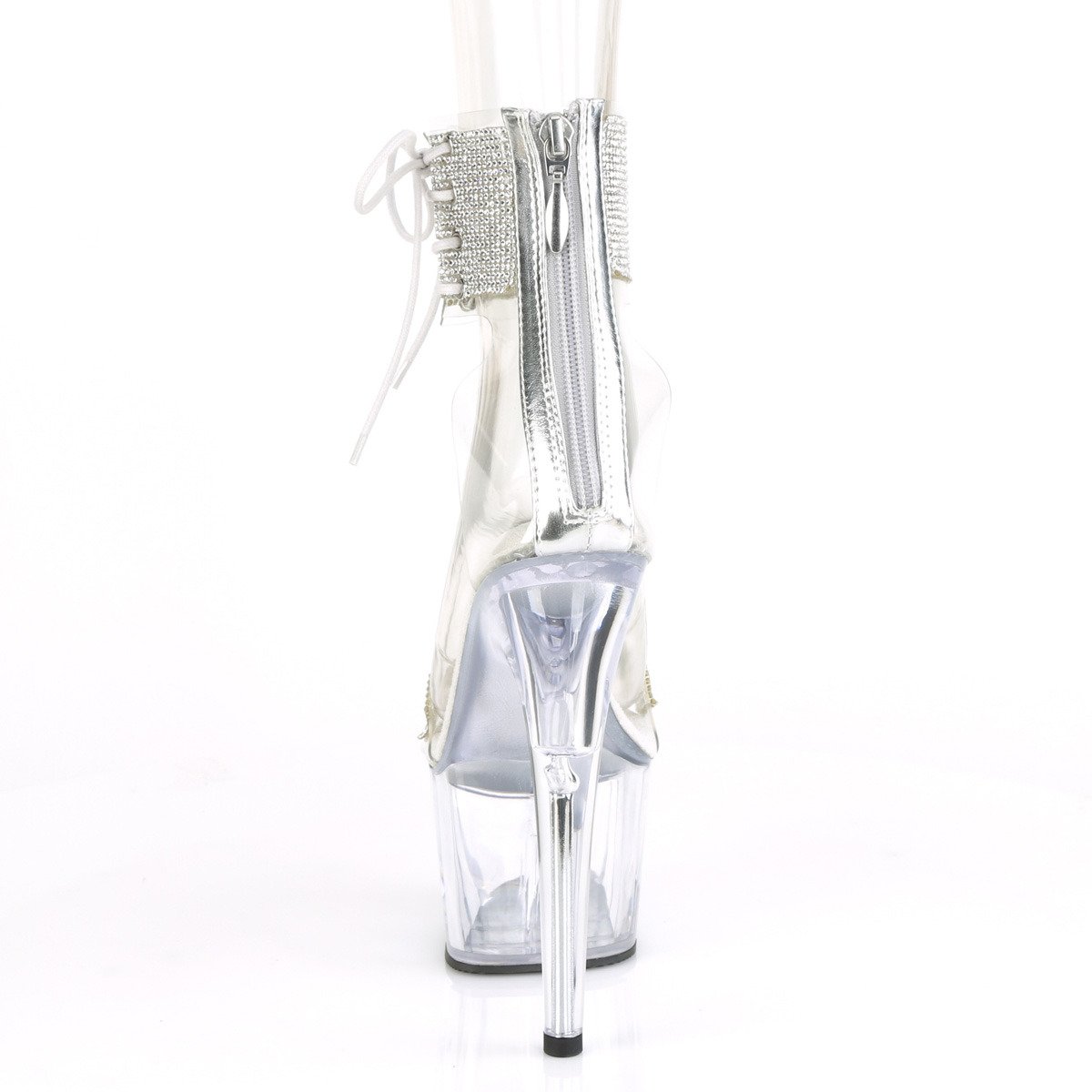 Pleaser Adore-727RS C-S/C - Clear High-Platform Ankle Strap Heels