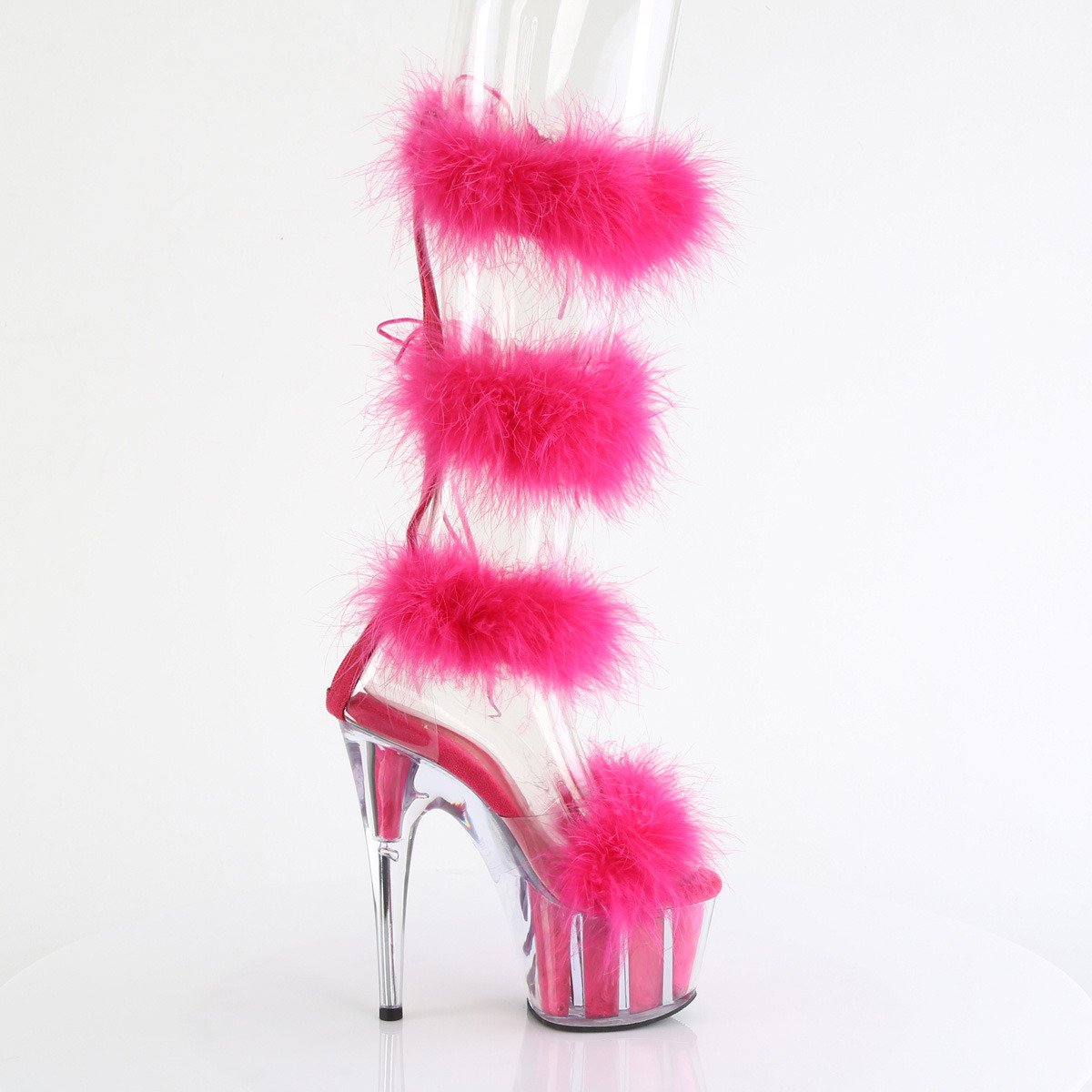 Pleaser Adore-728F C-HPFUR/M - Pink High-Platform Strap Heels