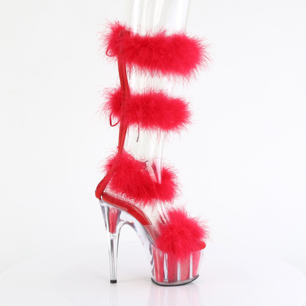 Pleaser Adore-728F C-RFUR/M - Clear High-Platform Strap Heels