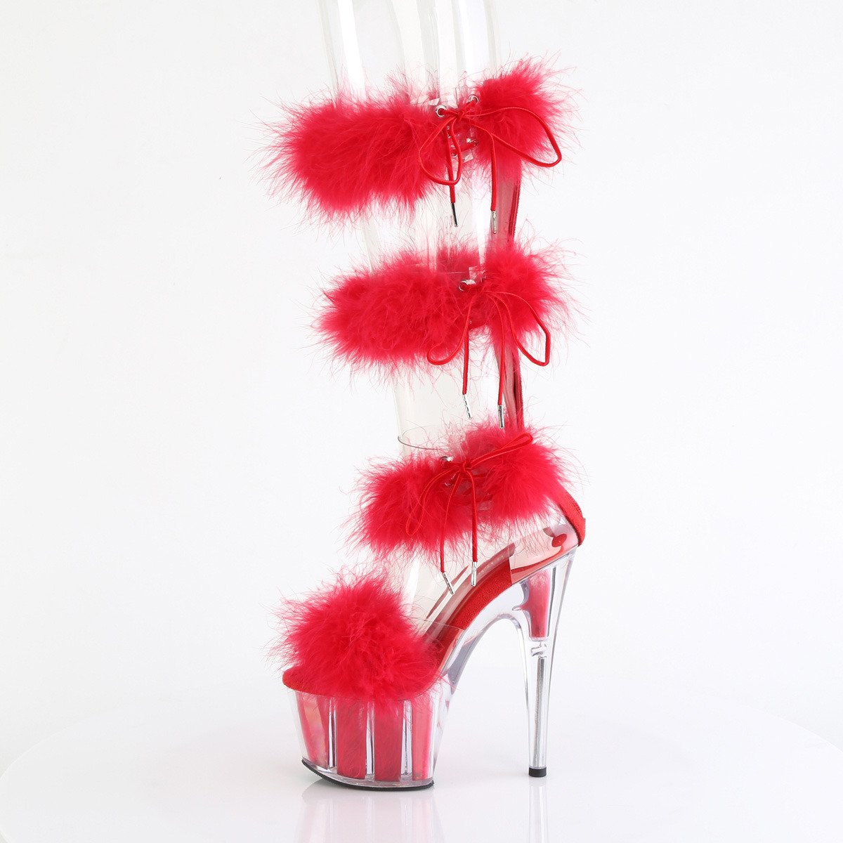 Pleaser Adore-728F C-RFUR/M - Clear High-Platform Strap Heels