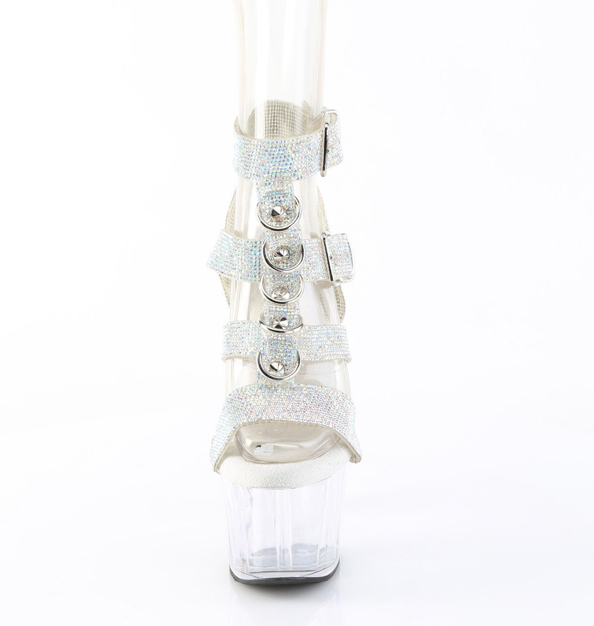 Pleaser Adore-756RS SRS-TPU/C - Silver High-Platform Sandals