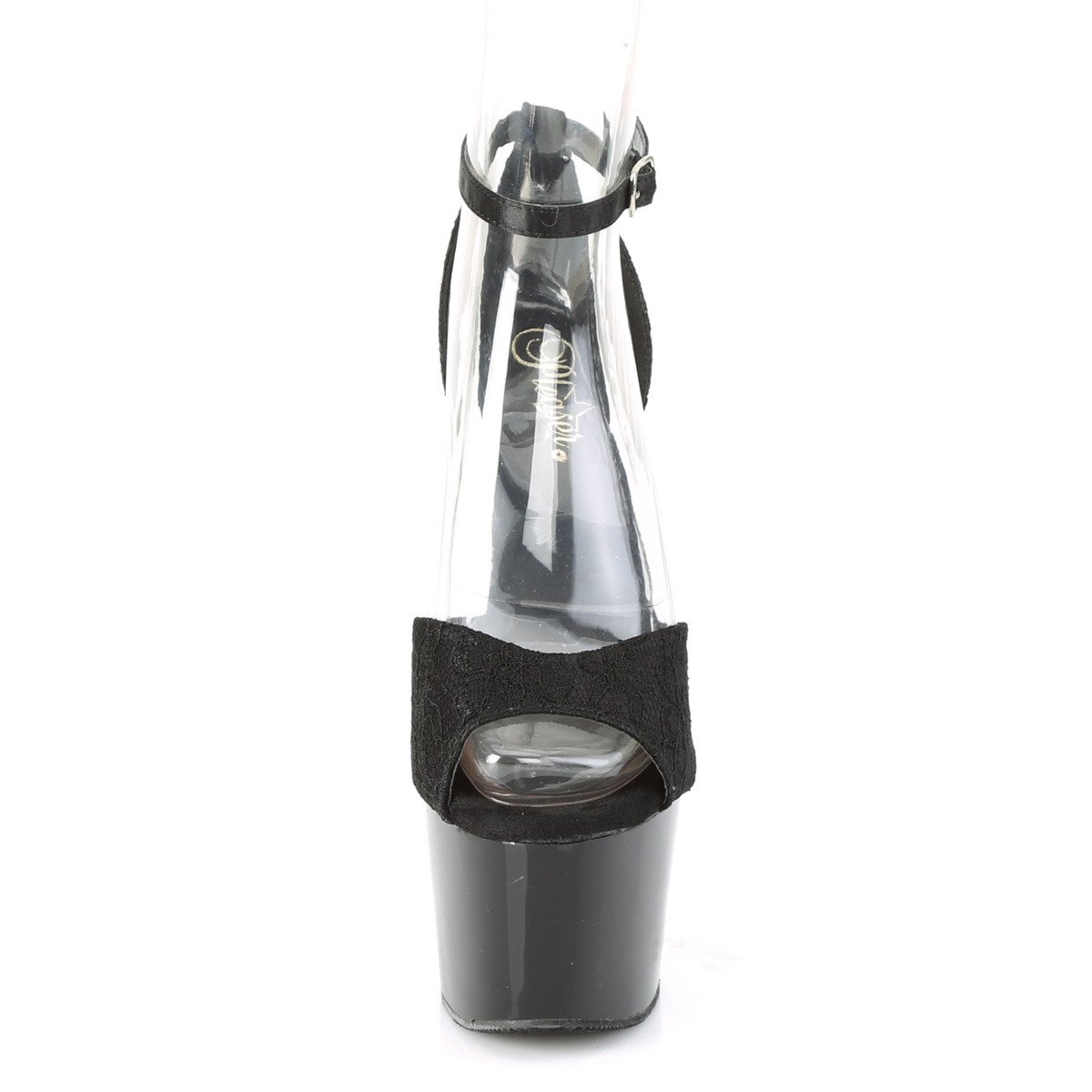 Pleaser Adore-768 BSA-BLC/M - Black High-Platform Ankle Strap Heels