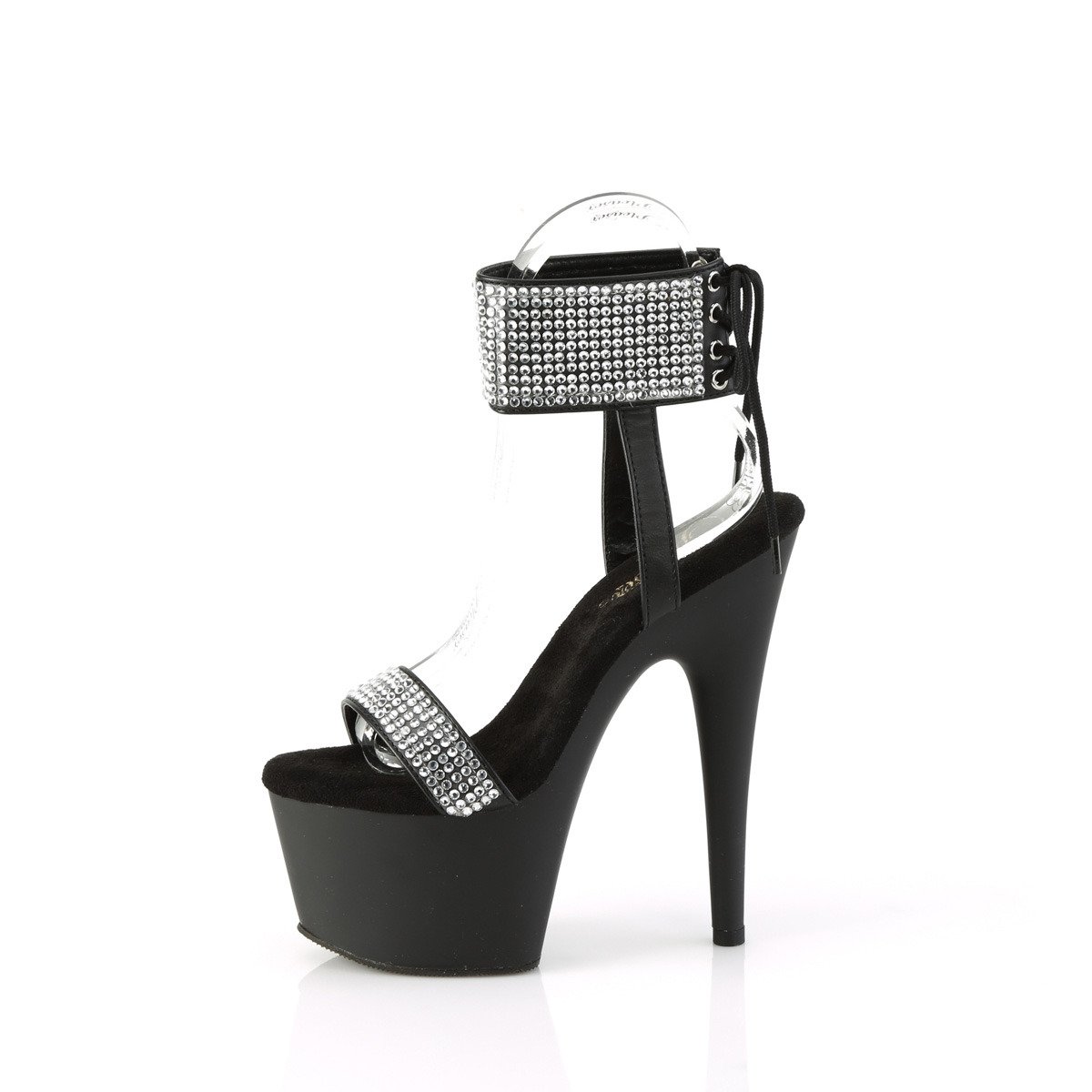 Pleaser Adore-770 BPU-RS/M - Black High-Platform Ankle Strap Heels