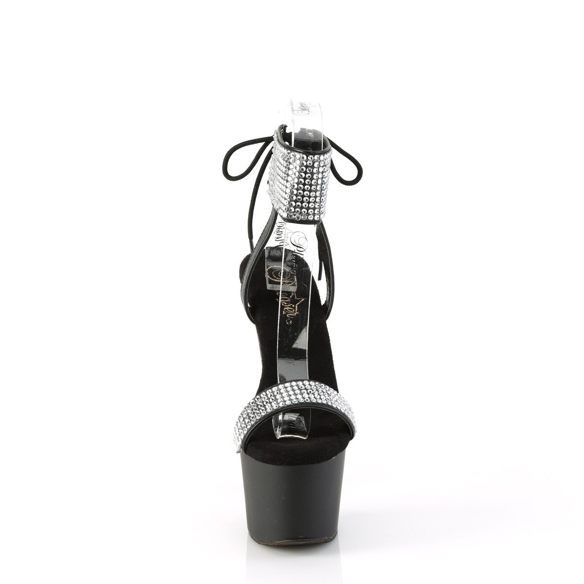 Pleaser Adore-770 BPU-RS/M - Black High-Platform Ankle Strap Heels