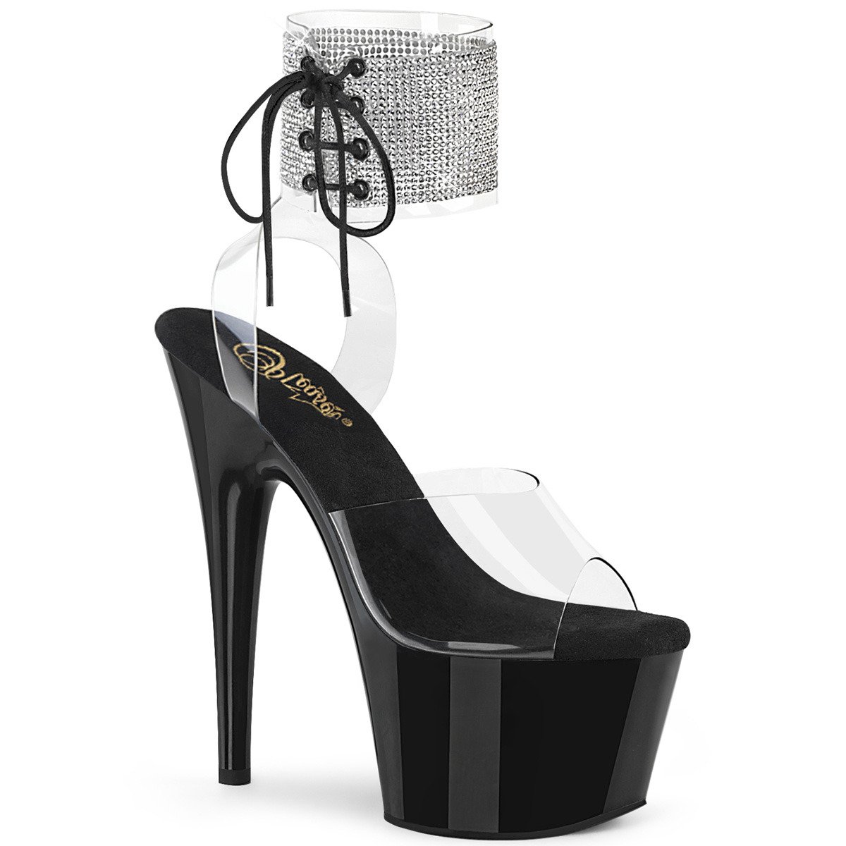 Pleaser Adore-791-2RS C/B - Clear High-Platform Ankle Strap Heels