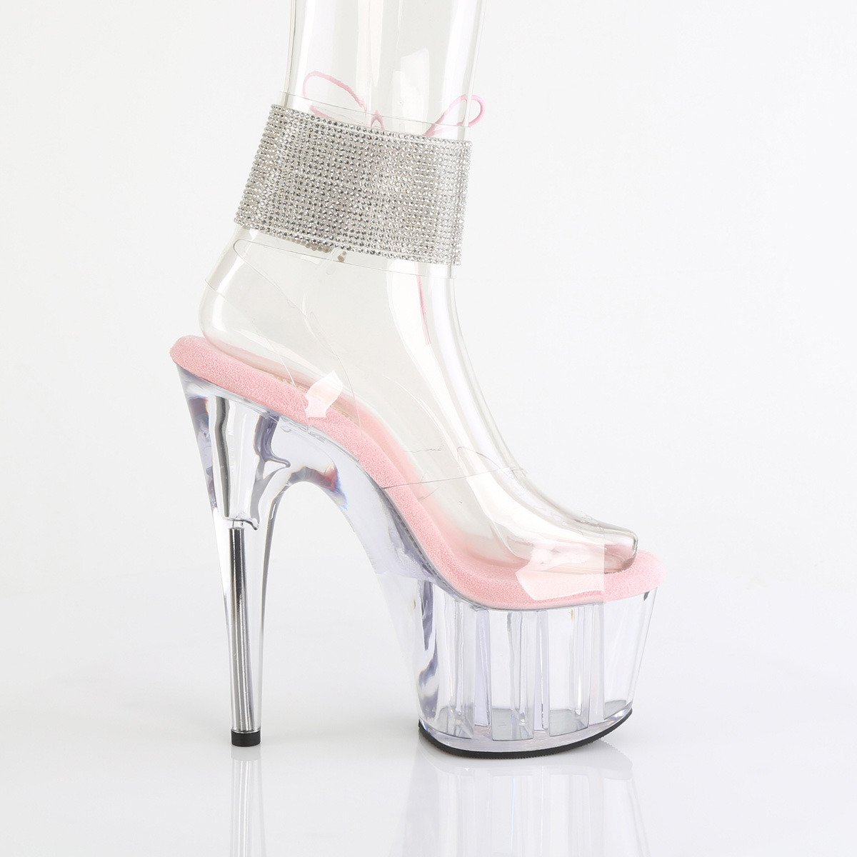 Pleaser Adore-791-2RS C-BP/C - Pink High-Platform Ankle Strap Heels