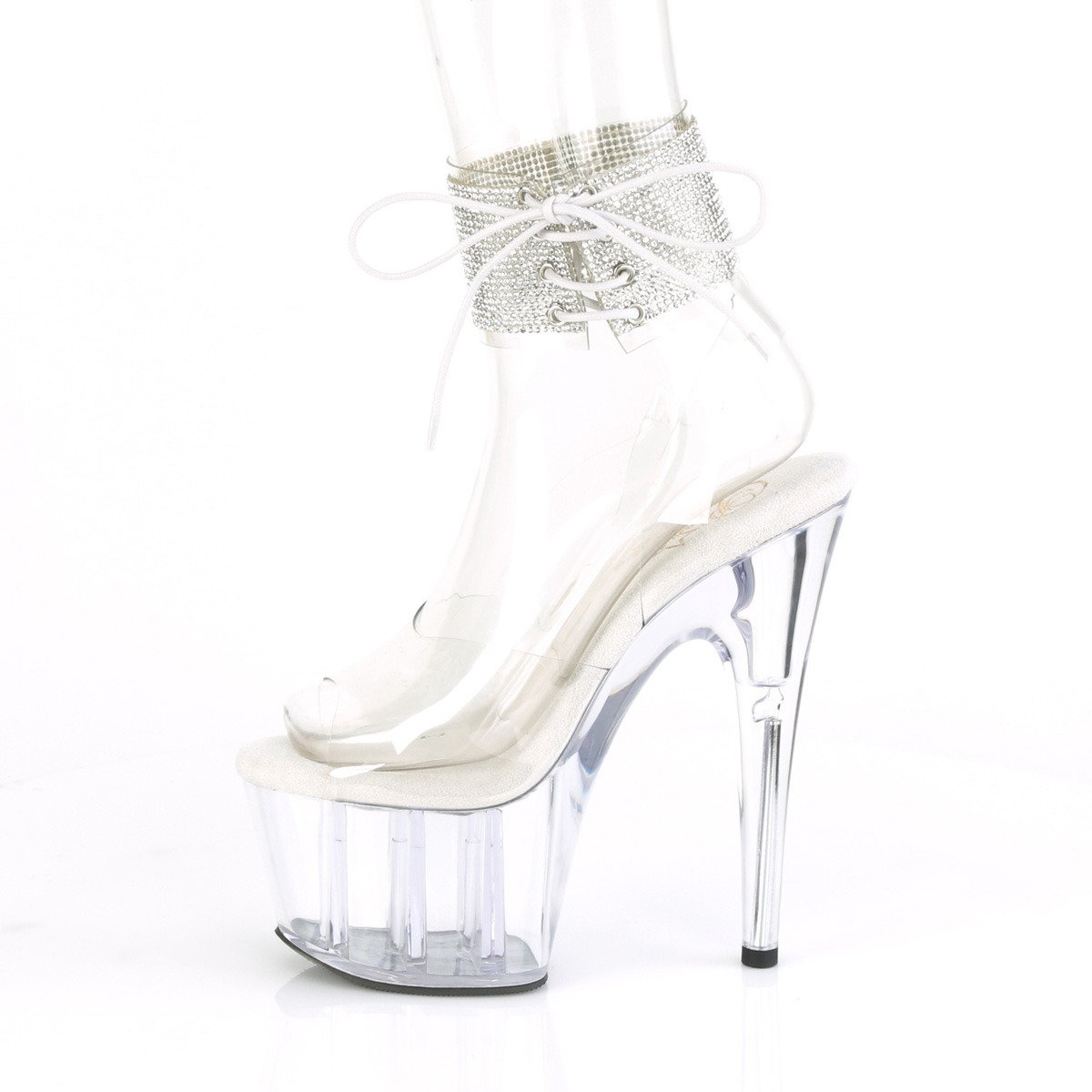 Pleaser Adore-791-2RS C/M - Clear High-Platform Ankle Strap Heels