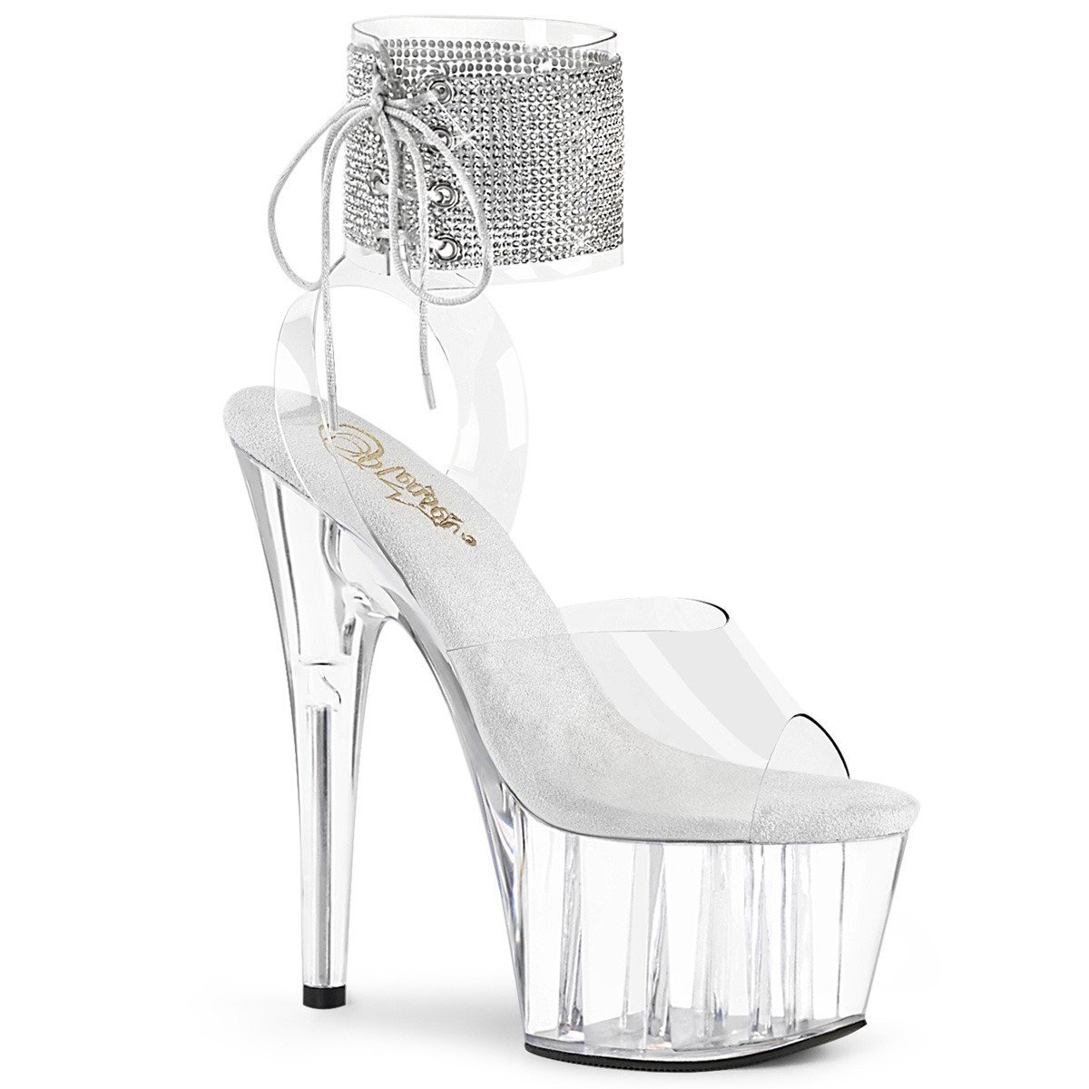 Pleaser Adore-791-2RS C/M - Clear High-Platform Ankle Strap Heels