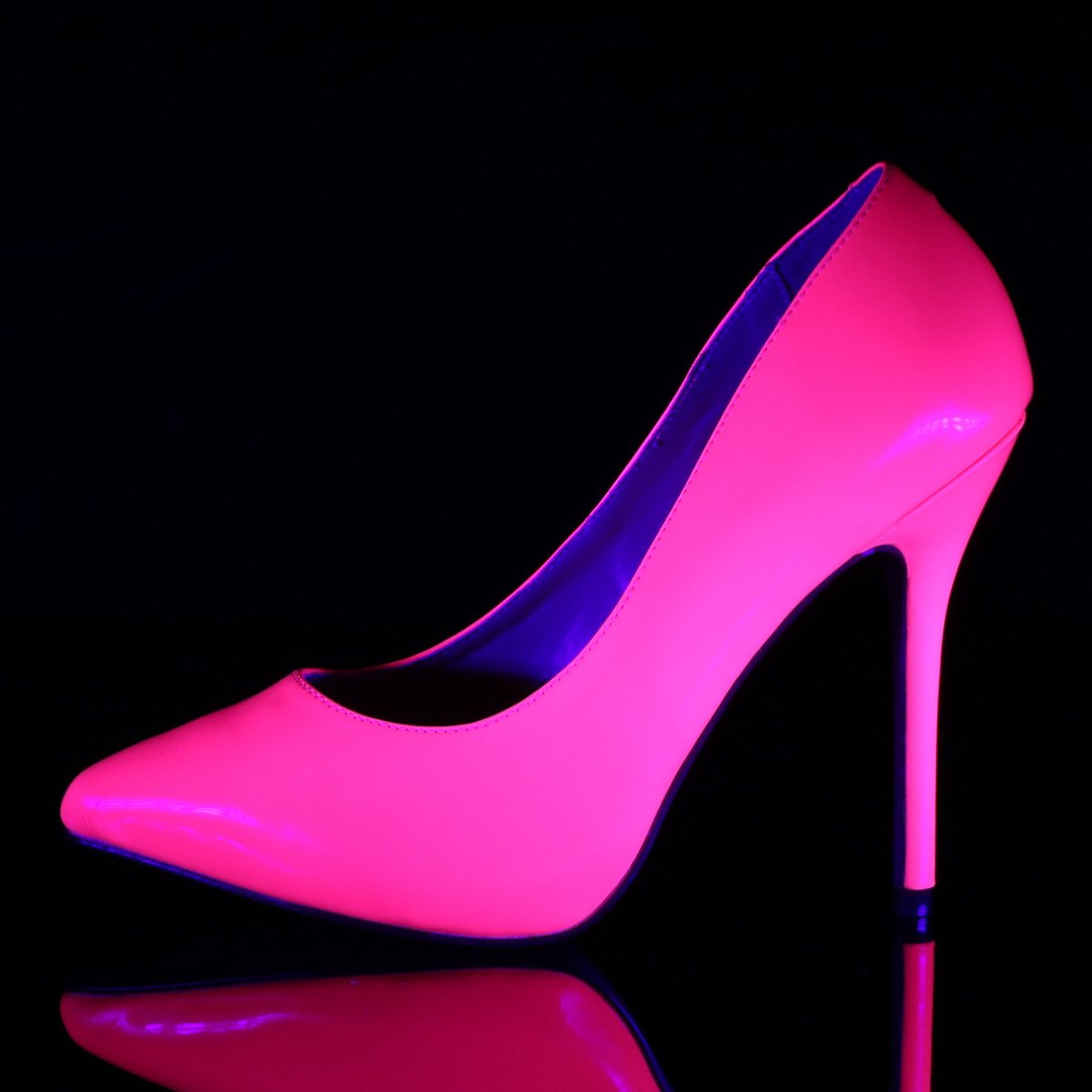 Pleaser Amuse-20 NFS - Shiny Pink High-Heel Stilettos