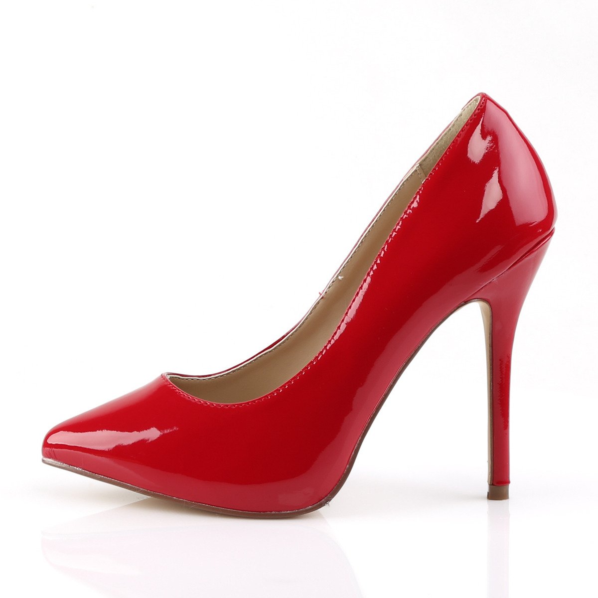Pleaser Amuse-20 R - Shiny Red High-Heel Stilettos