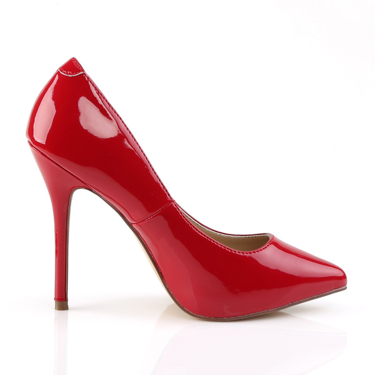 Pleaser Amuse-20 R - Shiny Red High-Heel Stilettos