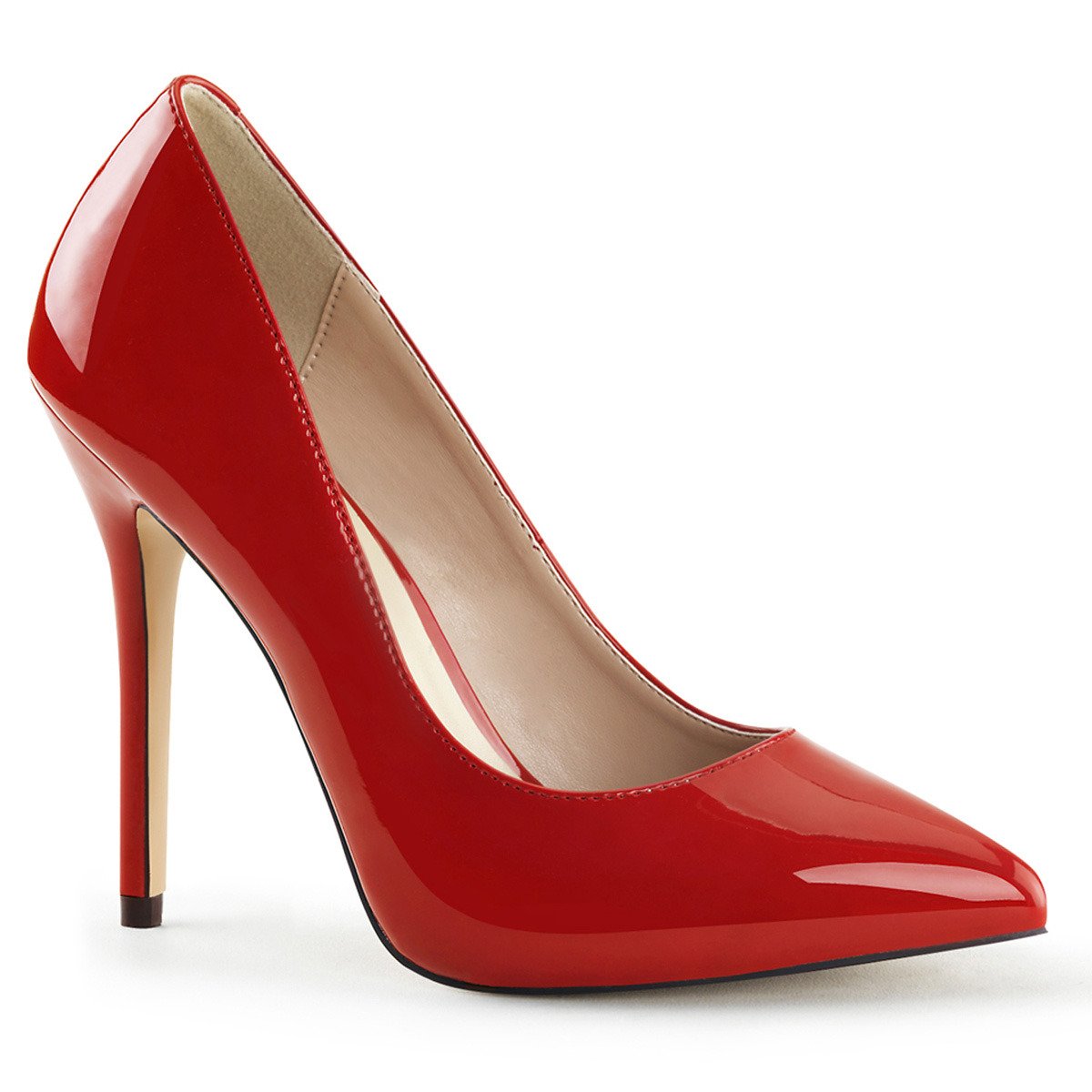 Pleaser Amuse-20 R - Shiny Red High-Heel Stilettos