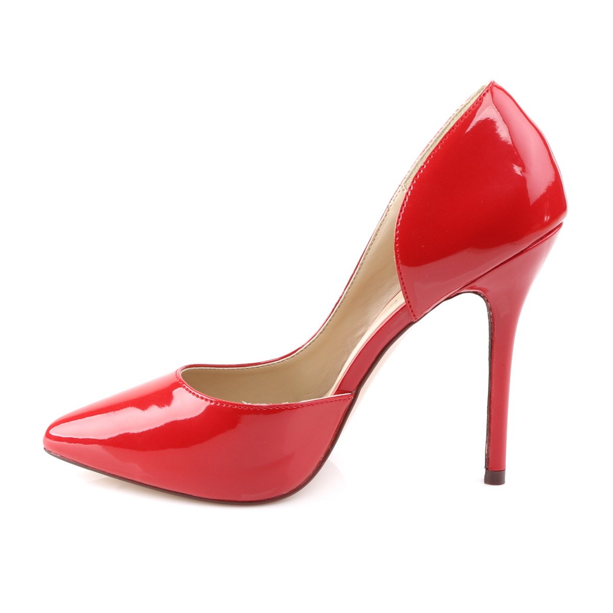 Pleaser Amuse-22 R - Shiny Red High-Heel Stilettos