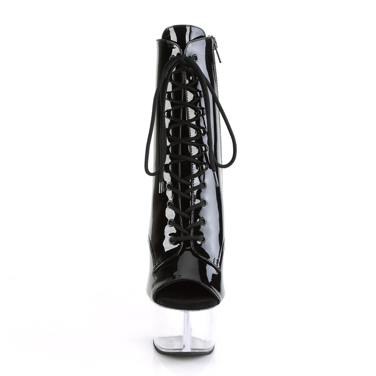 Pleaser Aspire-1021 B/C - Shiny Black Platform High-Heel Ankle Boots
