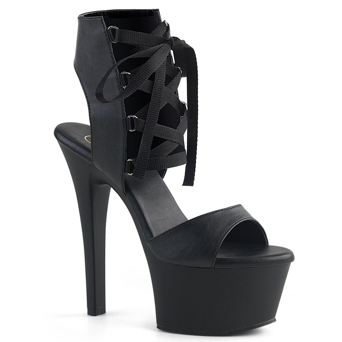 Pleaser Aspire-600-14 BPU/M - Black Platform High-Heel Sandals