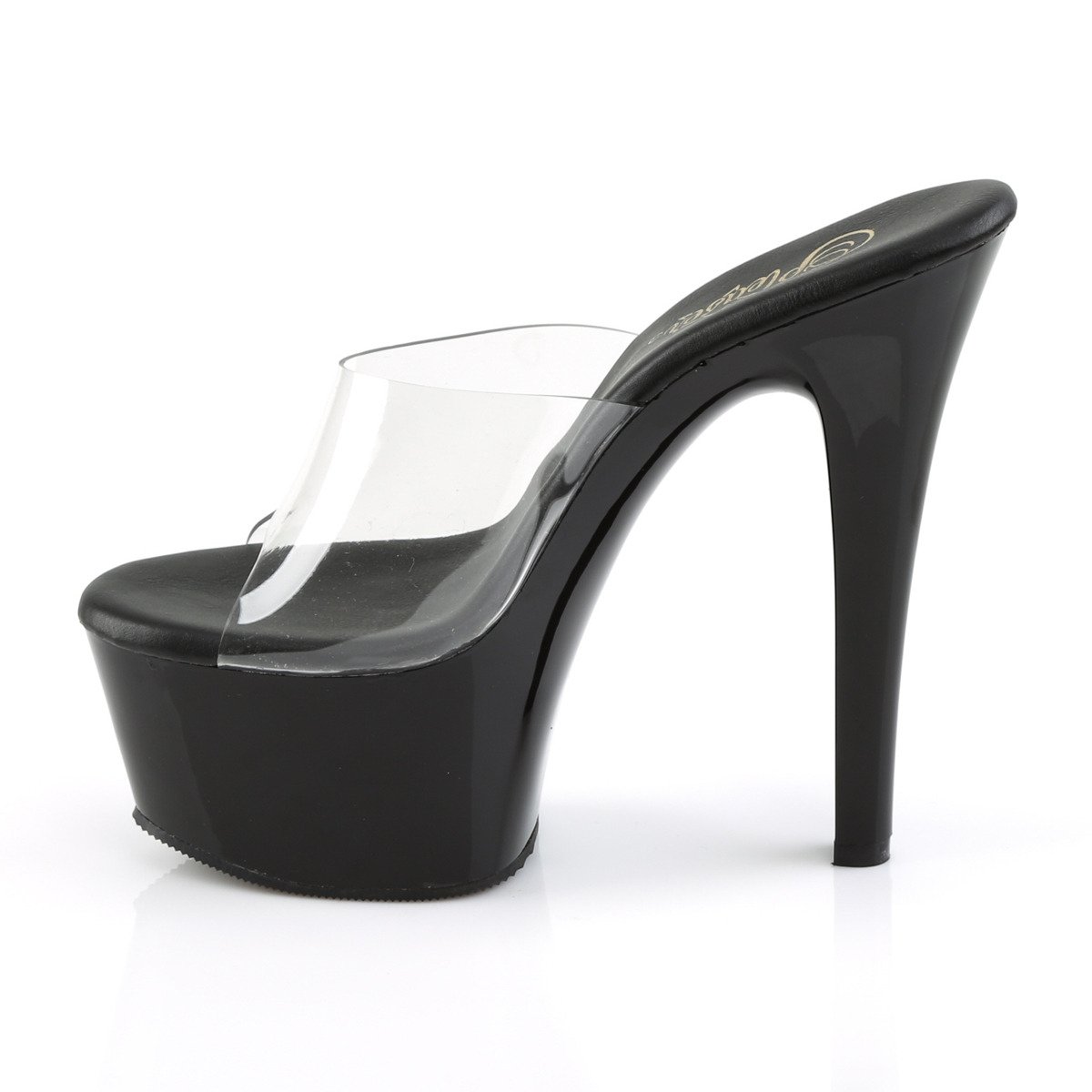Pleaser Aspire-601 C/B - Clear Platform High-Heel Slides
