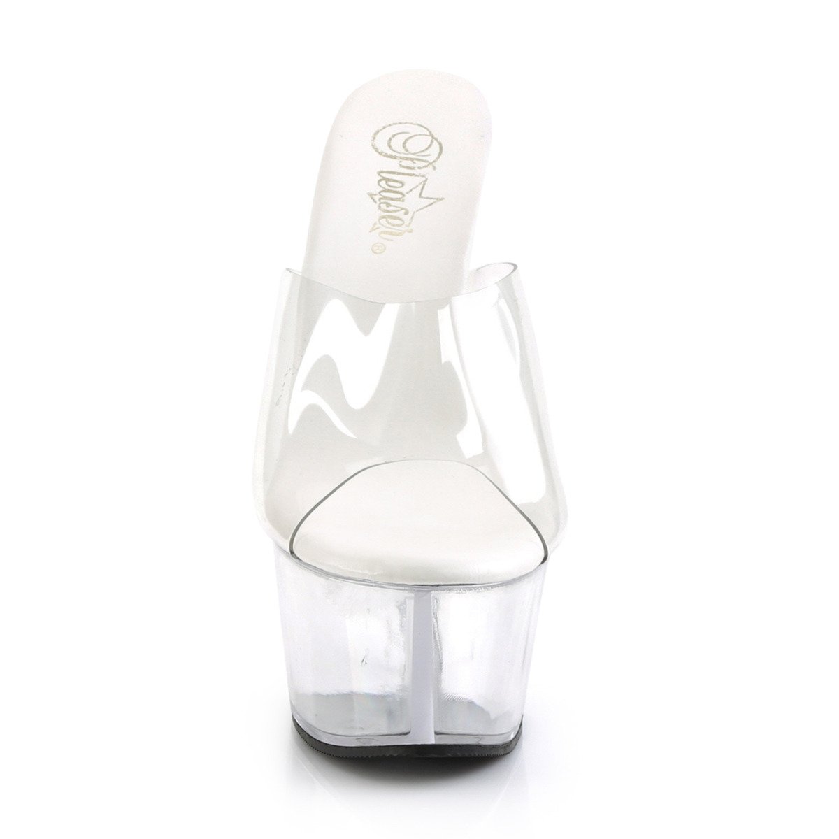 Pleaser Aspire-601 C/M - Clear Platform High-Heel Slides