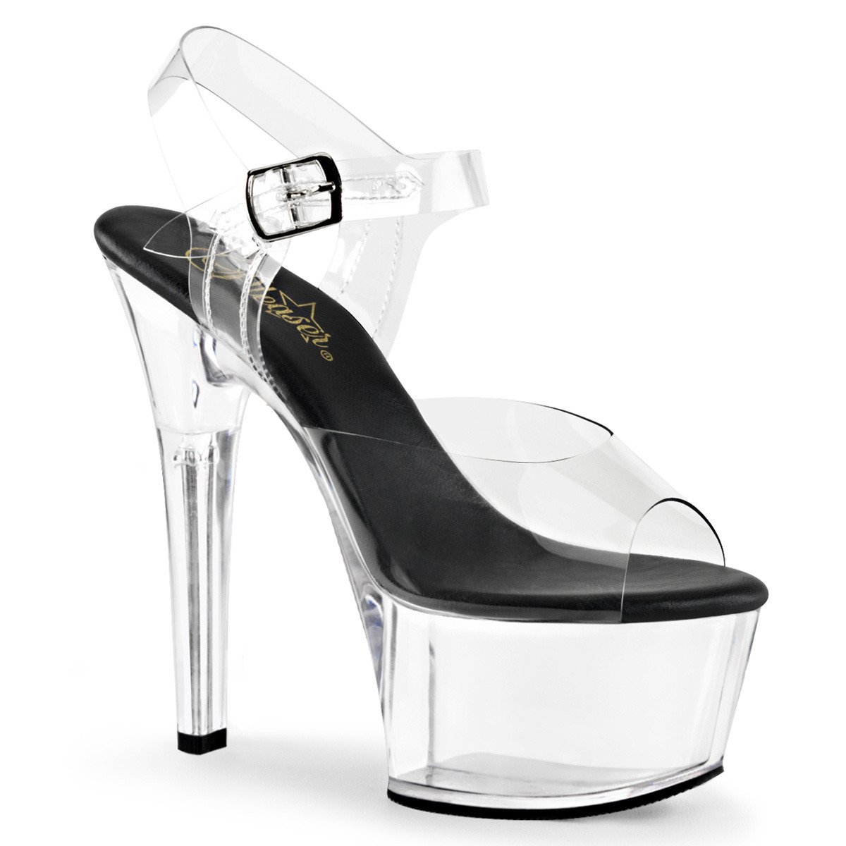 Pleaser Aspire-608 C-B/C - Clear Platform High-Heel Sandals