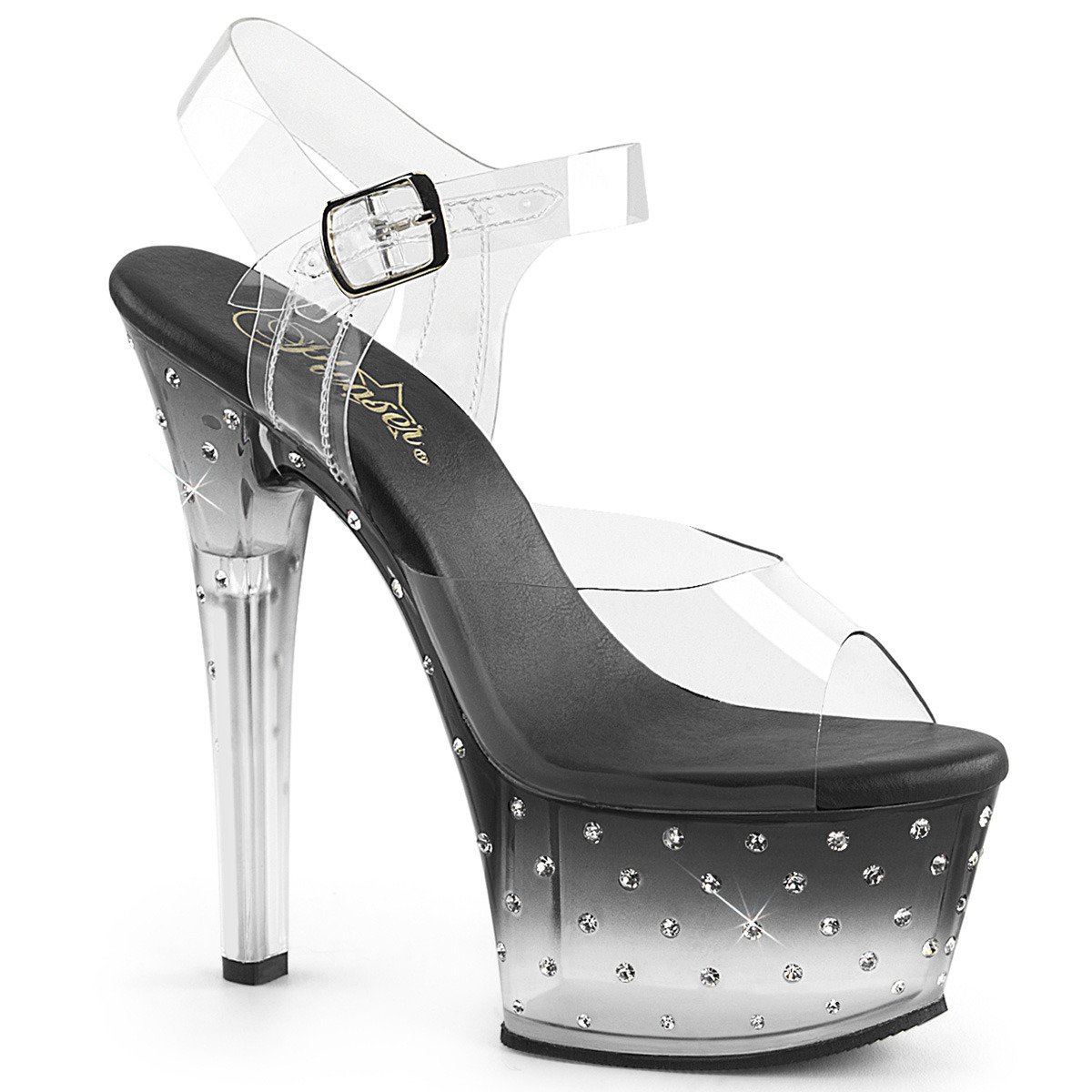 Pleaser Aspire-608STD C/B-C - Clear Platform High-Heel Sandals