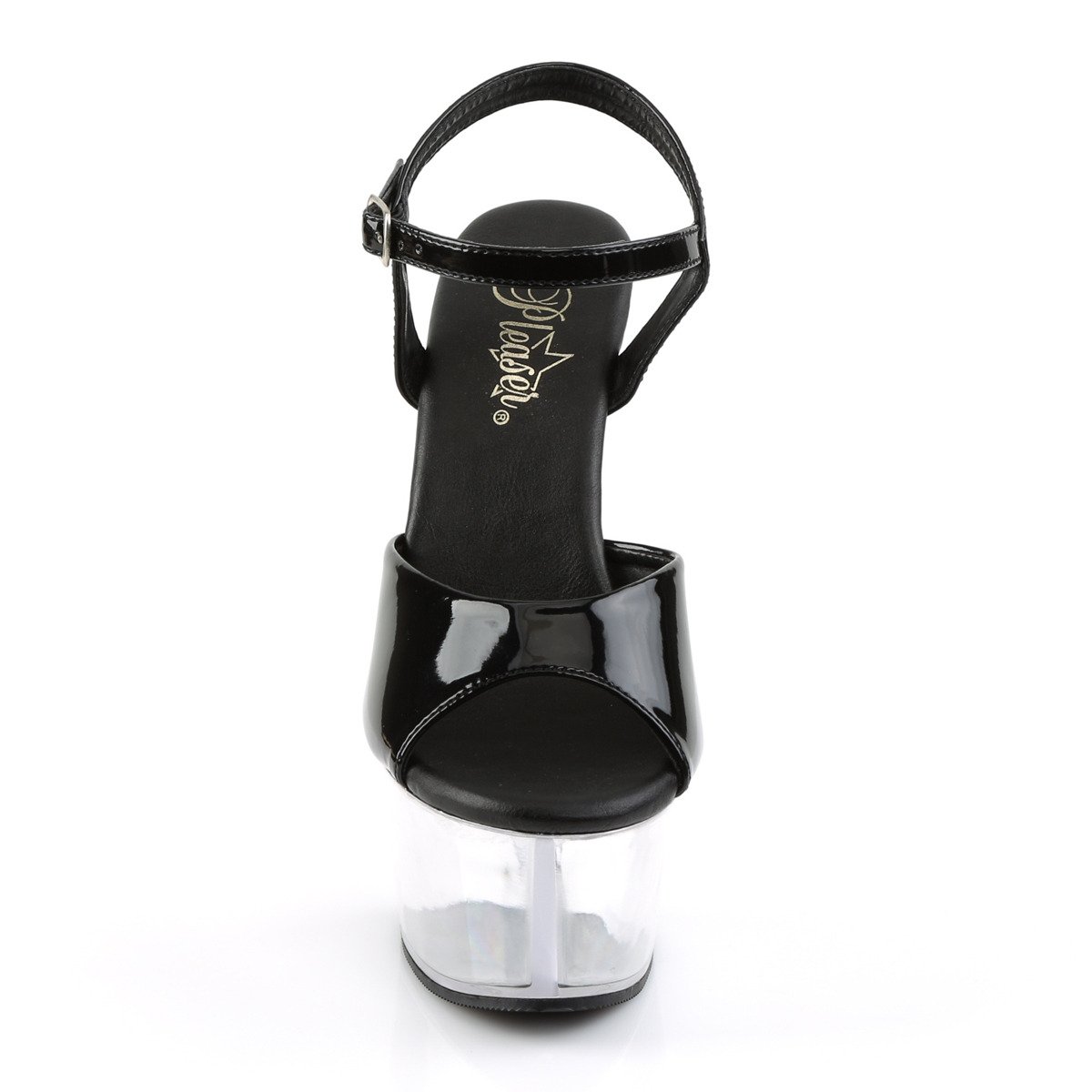 Pleaser Aspire-609 B/C - Shiny Black Platform High-Heel Sandals