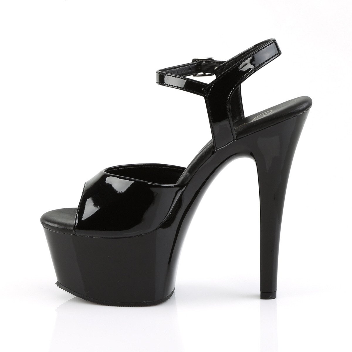 Pleaser Aspire-609 B/M - Shiny Black Platform High-Heel Sandals