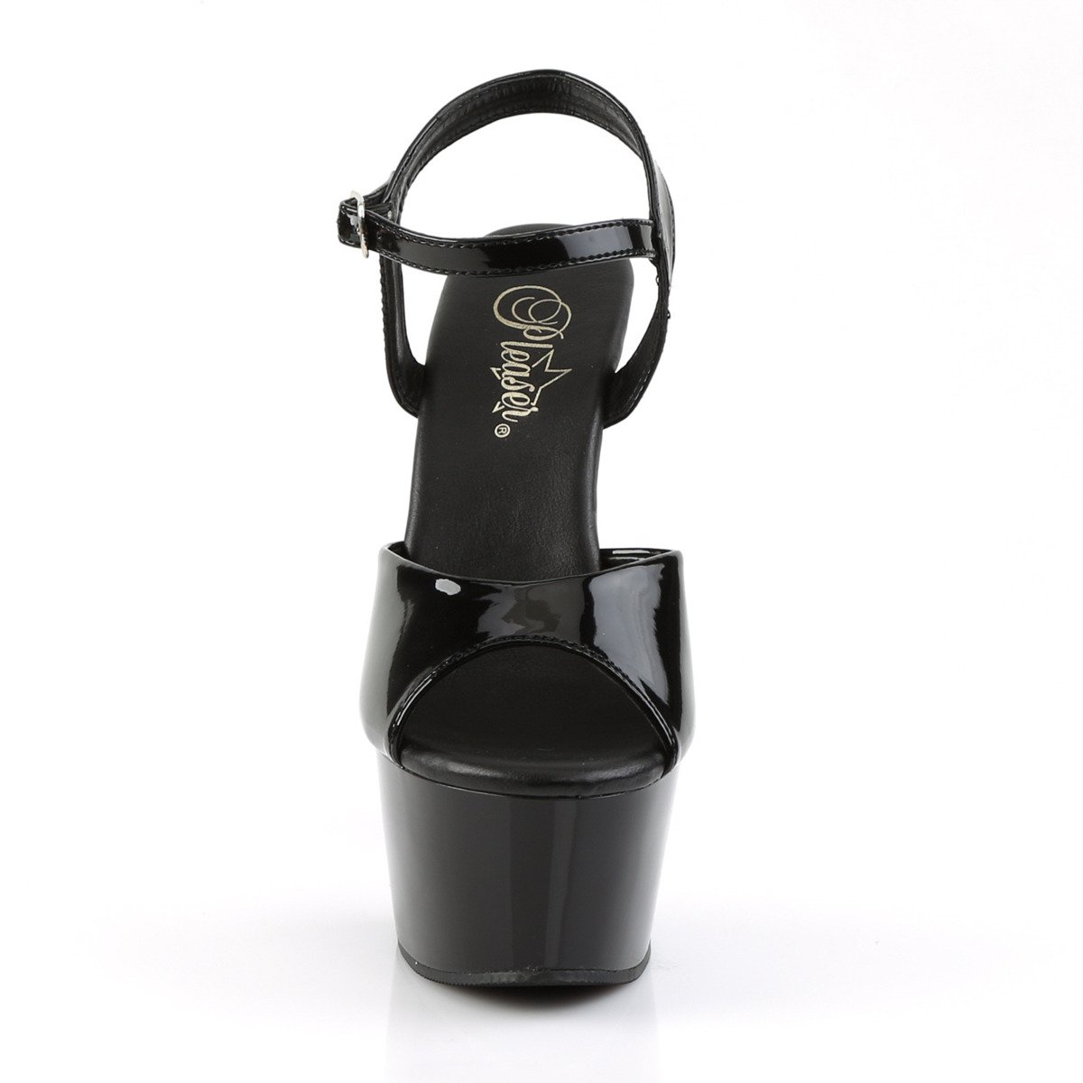 Pleaser Aspire-609 B/M - Shiny Black Platform High-Heel Sandals