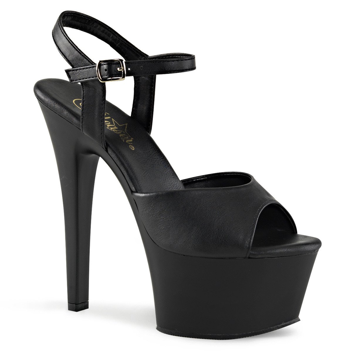 Pleaser Aspire-609 BPU/M - Black Platform High-Heel Sandals