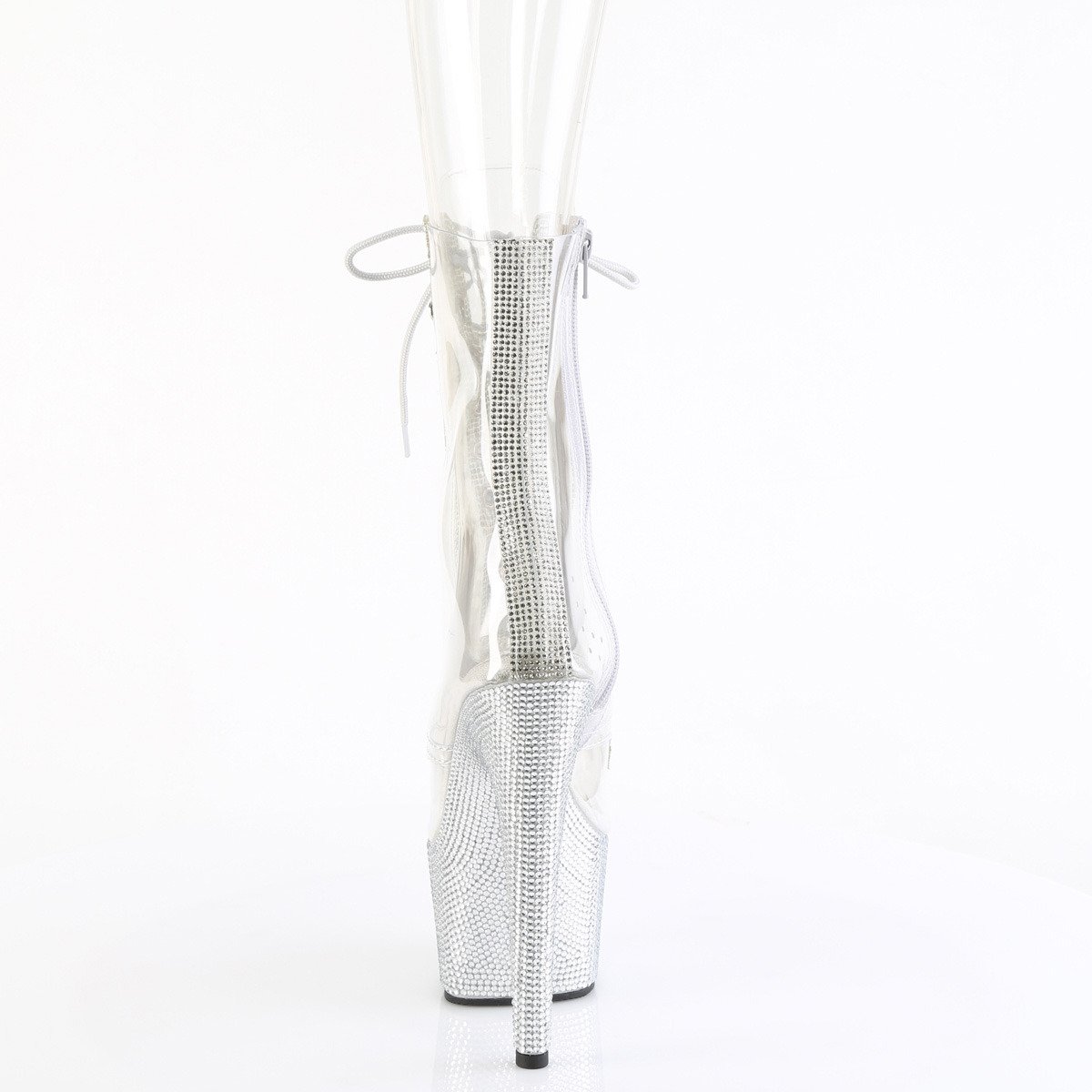 Pleaser Bejeweled-1021C-2 C-RS/SRS - Clear High-Platform Peep Toe Boots