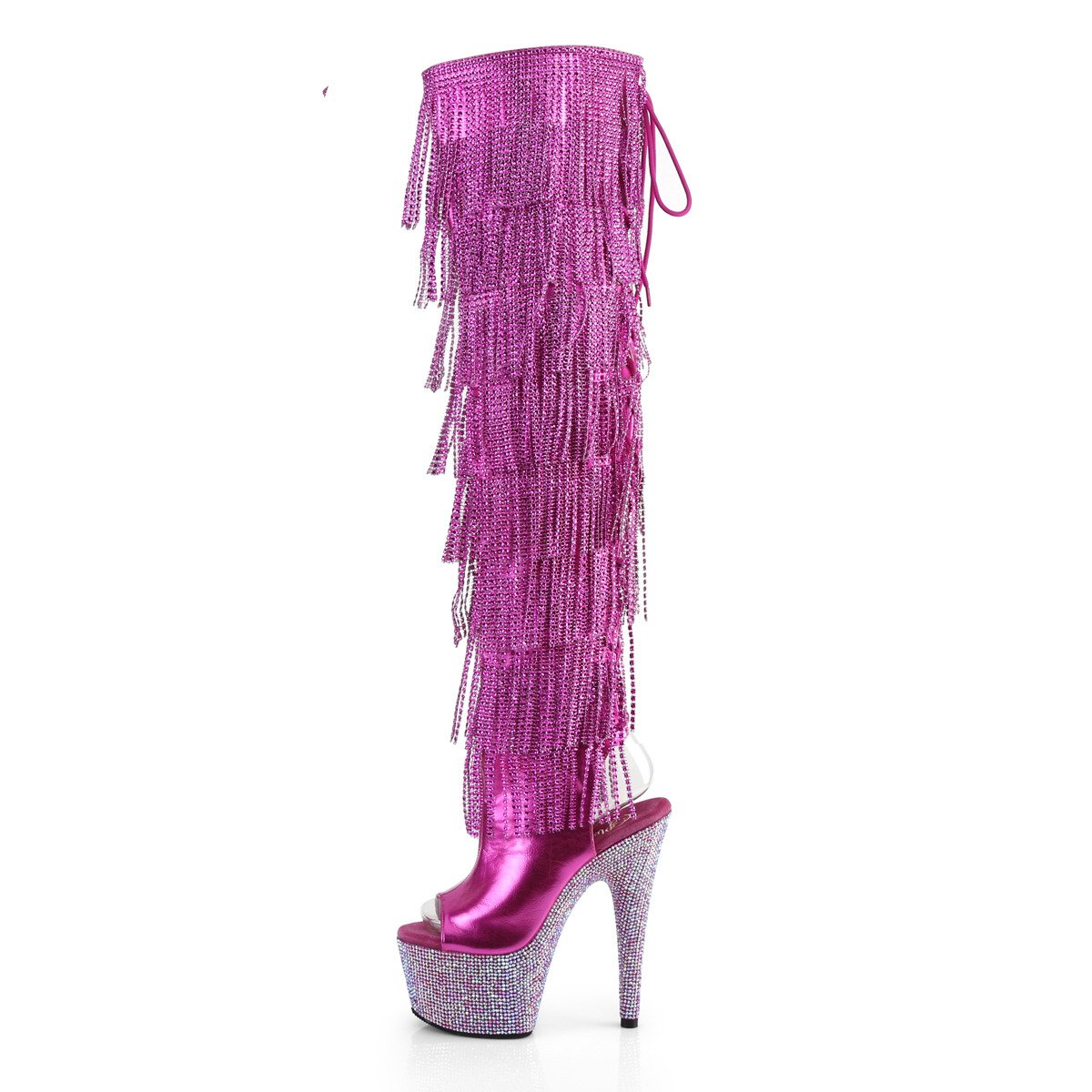 Pleaser Bejeweled-3019RSF-7 FSMPU/M - Violet High-Platform Peep Toe Boots