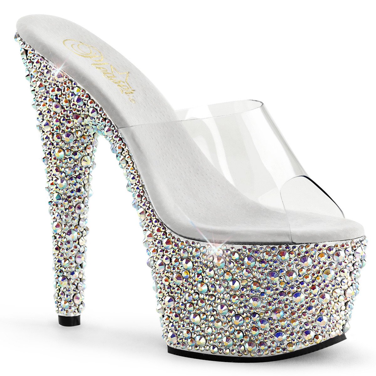 Pleaser Bejeweled-701MS C/SRS - Clear High-Platform Sandals