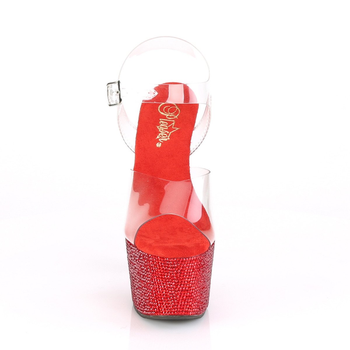 Pleaser Bejeweled-708DM C/RRS - Clear High-Platform Sandals